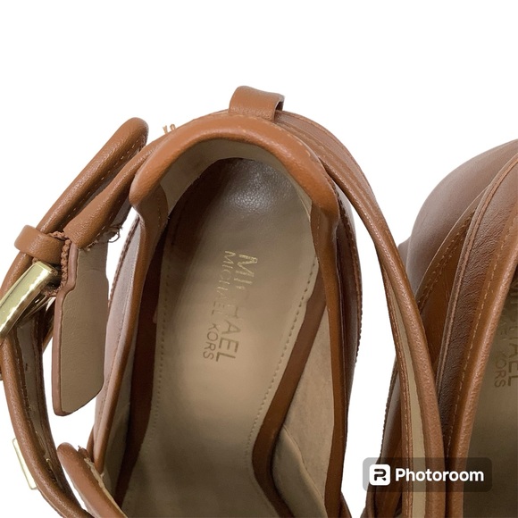 {Michael Kors} Fanning Leather Open-Toe Ankle Boot - Picture 9 of 11